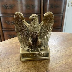 Vintage PM Craftsman single brass eagle bookend